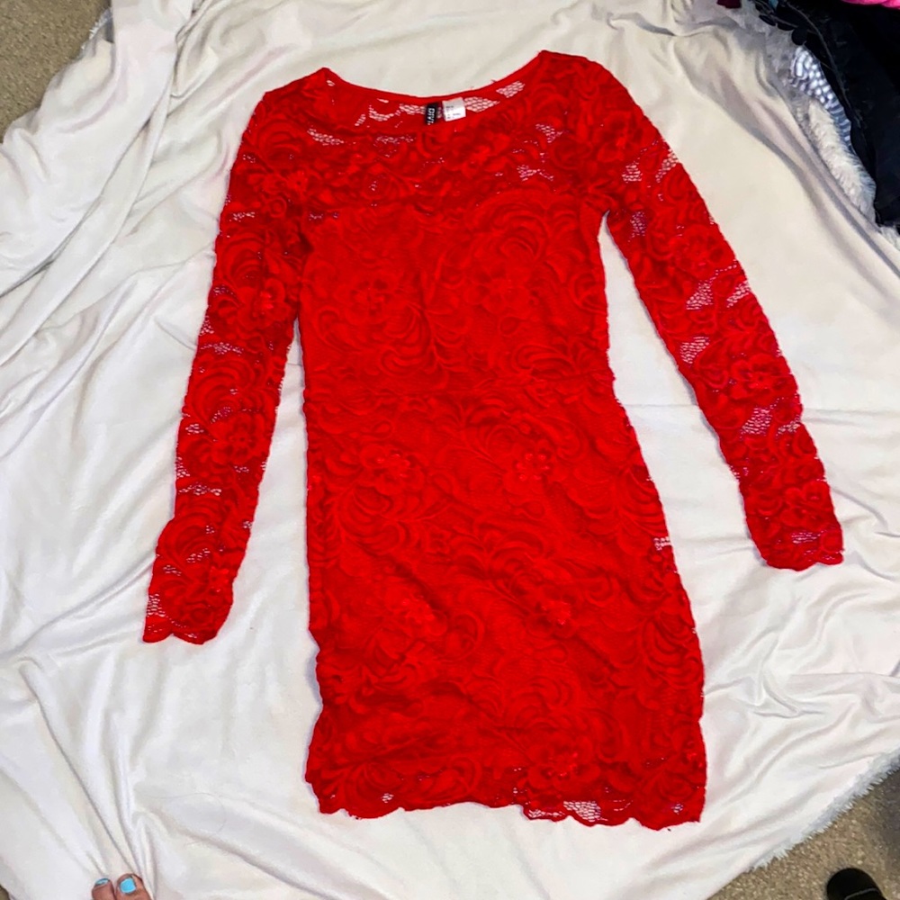 Sexy Red Lace Dress